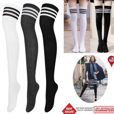 Girls Ladies Women Thigh High Over the Knee Socks Extra Long Cotton Stockings US